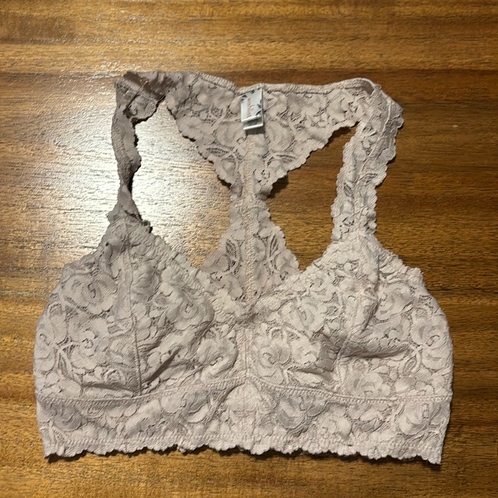 Light tan unlined lace bralette